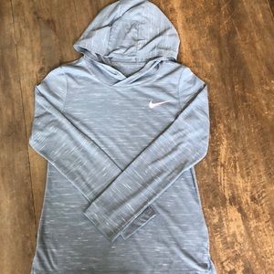 Girls’ Nike Dri Fit hooded long sleeve shirt